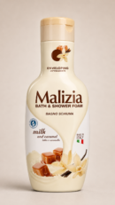 رغوة استحمام Malizia بالحليب والكراميل