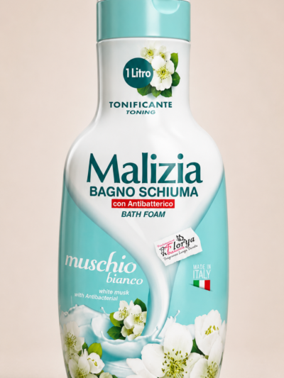 رغوة استحمام Malizia Uomo بالمسك الأبيض – 1 لتر