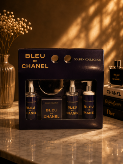 طقم هدايا Golden Collection Bleu de Chanel – 4 قطع