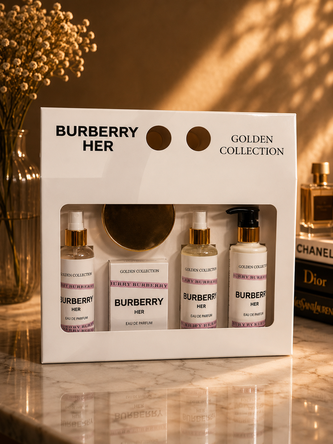 طقم هدايا Golden Collection Burberry Her – 4 قطع